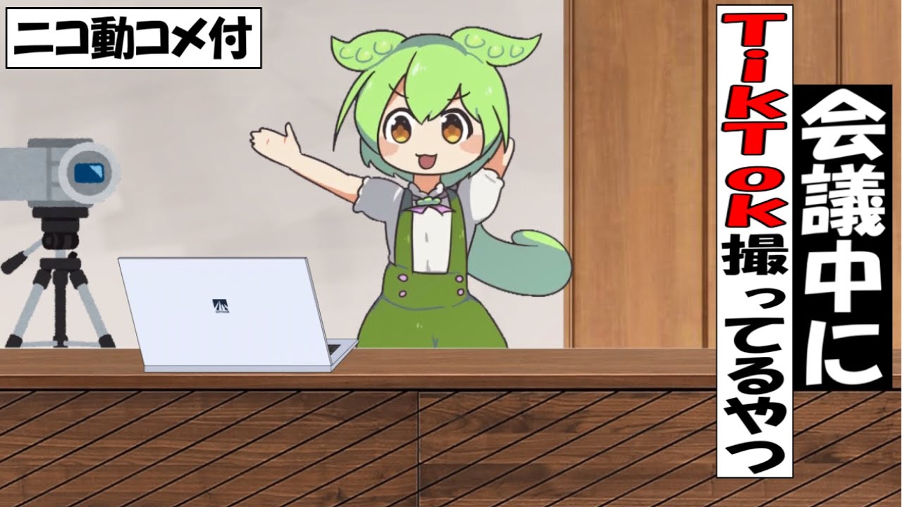 【コメ付き】会議中にTikTokの撮影をしてるずんだもん【アニメ】【コント】