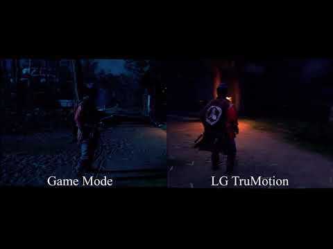 Ghost Of Tsushima at a fake 60fps using LG TruMotion comparison