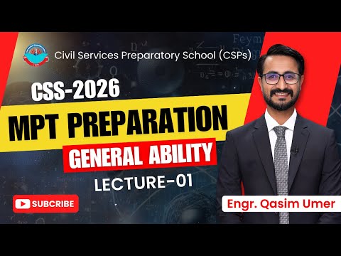CSS-2026 MPT Revision Class 1 of General Ability by Engr. Qasim Umer  #css2026
