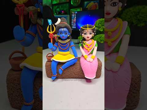Shiv ji and Parvati ji idol making 🌸 Shiv ji and Parvati ji 🙏🌸 Har Har Mahadev #shorts #short