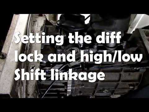 Setting up the High/Low shift and diff lock linkage - difficult to film but you get the idea