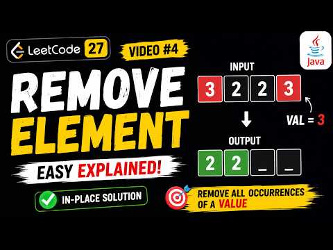 Video 4 Leetcode 27 Remove Element Java Solution