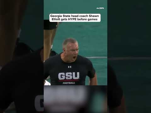 This coach gets HYPE before games 😳 #cfb #shawnelliot #georgiastate #shorts