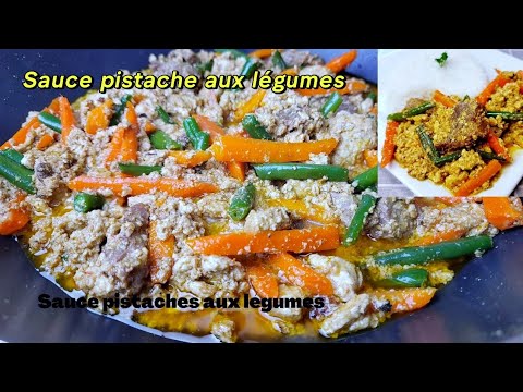SAUCE PISTACHE(graine de courge) aux légumes, viande de bœuf SAUCE DE SESAME/ Egusi Stew #pistache🇨🇲