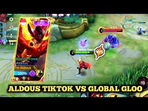 ALDOUS TIKTOK VS TOP GLOBAL GLOO IN SIDELANE | ALDOUS TOP GLOBAL BEST BUILD 2022 - MLBB
