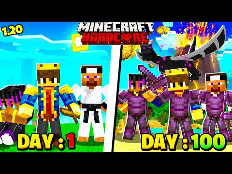 THE END - SURVIVING 100 DAYS In HARDCORE Minecraft With Friends 😰