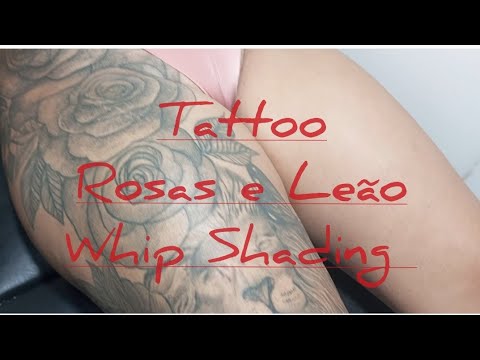 Tattoo Rosas e Leão Whip Shading Leo Colin Colin Tattoo