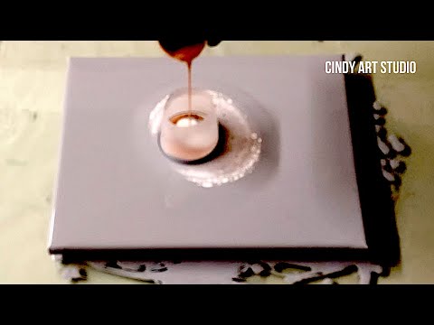 Traveling open cup acrylic pour, Acrylic pouring abstract painting. Easy abstract art.