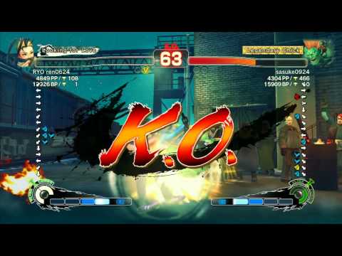 SSF4 AE: RYO ren0624 (Ibuki) vs sasuke0924 (Blanka) - Ranked Match (720p HD)