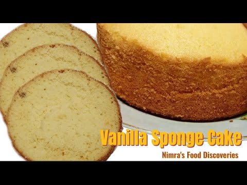 Basic Vanilla Sponge Cake Without Oven Recipe By Nimra's Food Discoveries ||Plain Cake Recipe ||