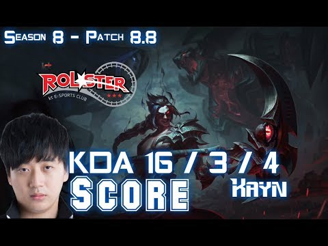 KT Score KAYN vs SHACO Jungle - Patch 8.8 KR Ranked