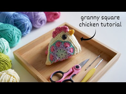Crochet A Chicken Using Two Granny Squares