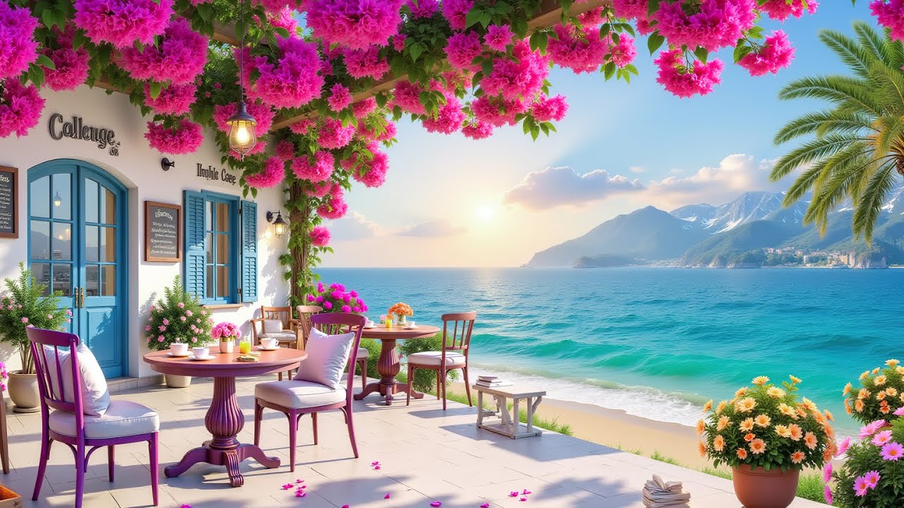 Jazz With Ocean Waves To Start Your Day - Upbeat Jazz By The Beach