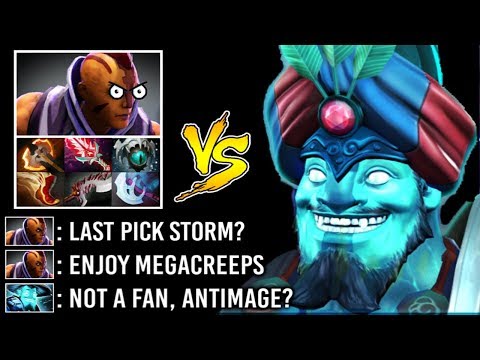 EPIC SH*T Mega-Creeps Storm Spirit vs Anti-Mage Mid Full Items Crazy Battle Gameplay 7.22 Dota 2