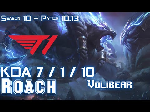 T1 Roach VOLIBEAR vs KENNEN Top - Patch 10.13 KR Ranked