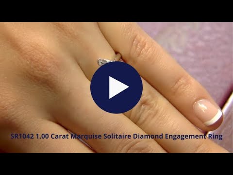 SR1042 1.00 Carat Marquise Solitaire Diamond Engagement Ring