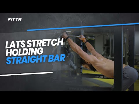 Lats stretch holding straight bar