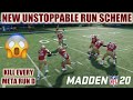 NEW UNSTOPPABLE MADDEN 20 RUN SCHEME KILLS EVERY RUN DEFENSE! 4 GLITCHY RUNS IN THIS OFFENSE! TIPS