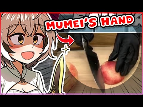[ENG SUB/Hololive] Mumei showing off her knife skill with real knife on livestream