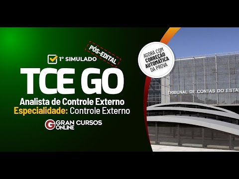 Concurso TCE GO -  Correção do 1º Simulado - Analista de Controle Externo  (Pós-edital)