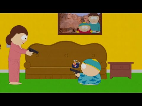 Eric Cartman amenaza a su mamá con un arma