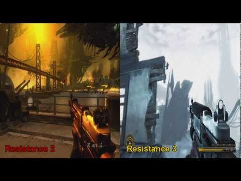 Resistance 3 VS Resistance 2 Comparison Graphics/Animation/Detail Part 3 (HD)