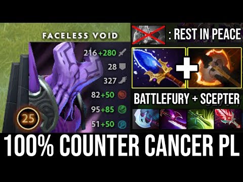 How to 100% Delete Cancer Lancer & Huskar with Battlefury + Scepter Faceless Void NEW Imba DotA 2