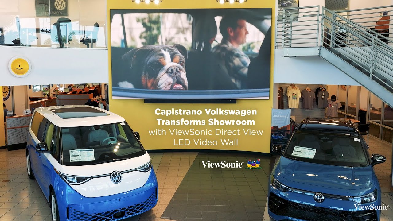 Capistrano Volkswagen Transforms Showroom with ViewSonic Direct View LED Video Wall - YouTube