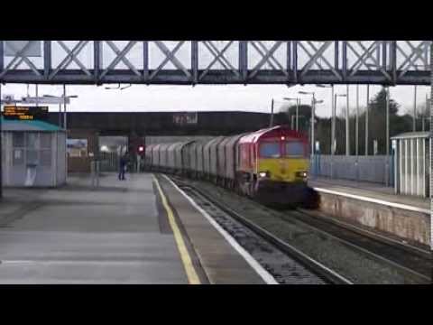 DB Schenker 66101 with steel train from Margam passing Severn Tunnel Junction