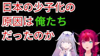 少子化問題についてEN組が議論し原因が分かってしまう【ホロライブ切り抜き/英語解説/古石ビジュー/アイリス】