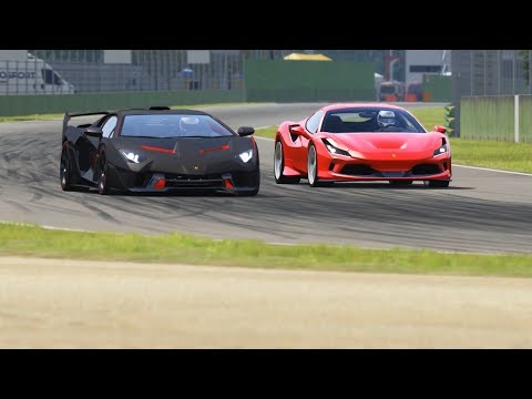 Ferrari F8 Tributo vs Lamborghini SC18 Alston vs McLaren 600LT at Imola
