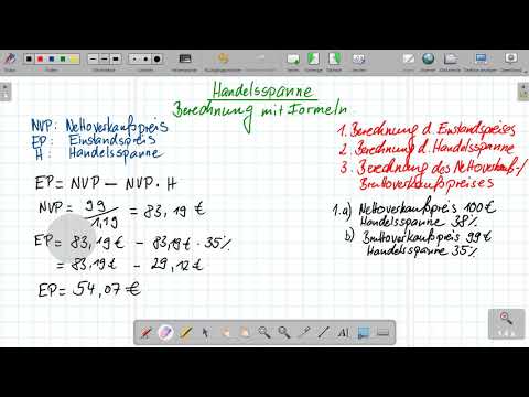 8 Handelsspanne mit Formeln