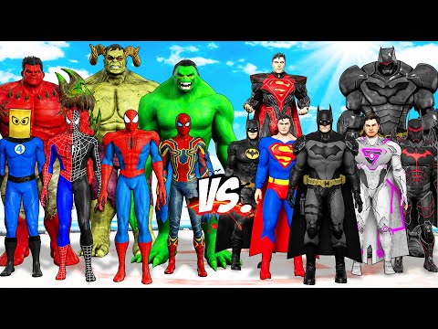 TEAM HULK & TEAM SPIDER-MAN VS TEAM BATMAN & TEAM SUPERMAN - EPIC SUPERHEROES WAR