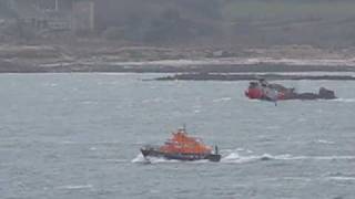 preview picture of video 'St Marys Isles of Scilly lifeboat airlift exercise with RNAS Culdrose sea king helicopter'