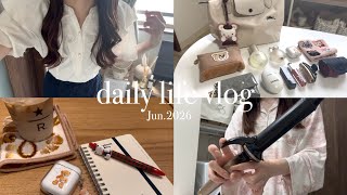 vlog | 大阪で働くOLの1週間👩‍💻通勤コーデ5days🌷出社ランチ,ヘアケア愛用品🐏 ピラティス,スタバ朝活.°˖✧