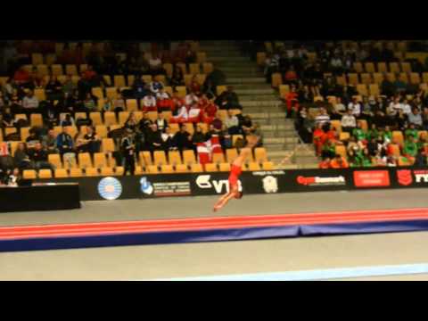 RUS Aleksandr Lisitsyn 1st pass Prelims 17 18 Mens Tumbling 2015 World Age Group Competition Denmark