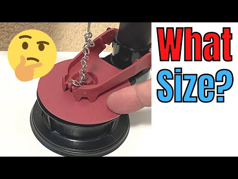 Part of a video titled What Size Toilet Flapper Do I Need? | How to Fix a Toilet for Beginners