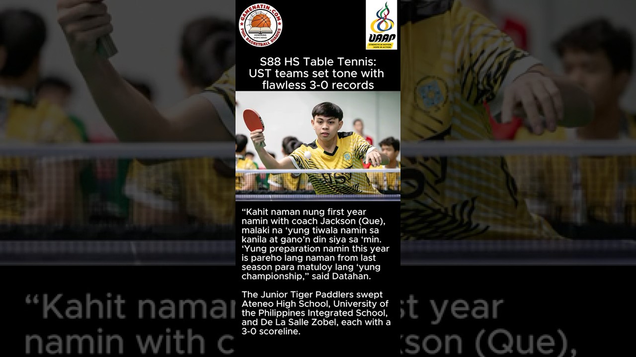 UAAP High School Table Tennis: UST with the early lead