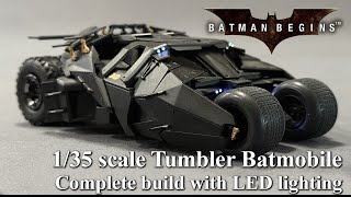Bandai 1/35 scale Batman Begins Batmobile Tumbler complete build with lighting