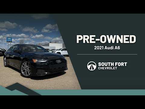 2021 Audi A6 Sedan Technik 55 TFSI quattro in Black for sale at South Fort Chevrolet in Fort Saskatchewan, AB