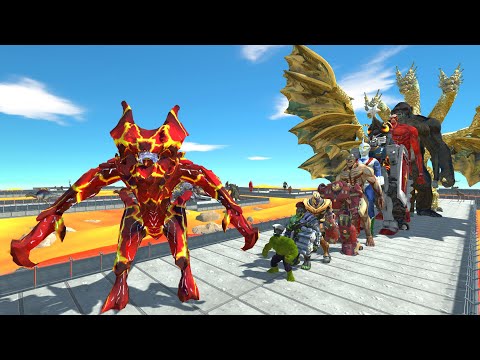 Raijin Lava vs Ghidorah LAVA DEATH RUN - Animal Revolt Battle Simulator