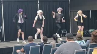 Anime cosplayers dancing at Comic Con 2025.