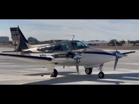 Short hop in the Beechcraft B55 Baron from KADS to KLNC.