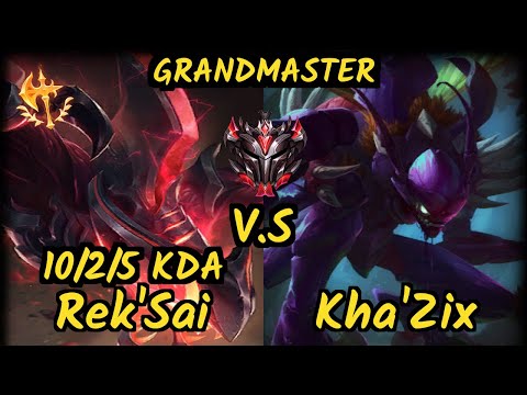 Warden (REK'SAI) vs KHA'ZIX - 10/2/5 KDA JUNGLE GAMEPLAY - EUW Ranked GRANDMASTER