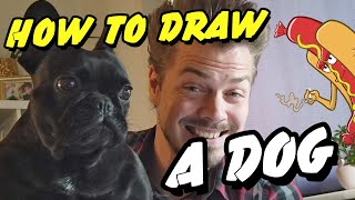 Vi tegner en hund, der er varm