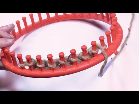 Loom Knitting Round Flat Panel Cast On, Knit and Cast Off | BEGINNER