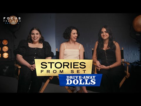 Thumbnail of the video: The Cast of Drive-Away Dolls Laugh About Getting Extra Close on Set