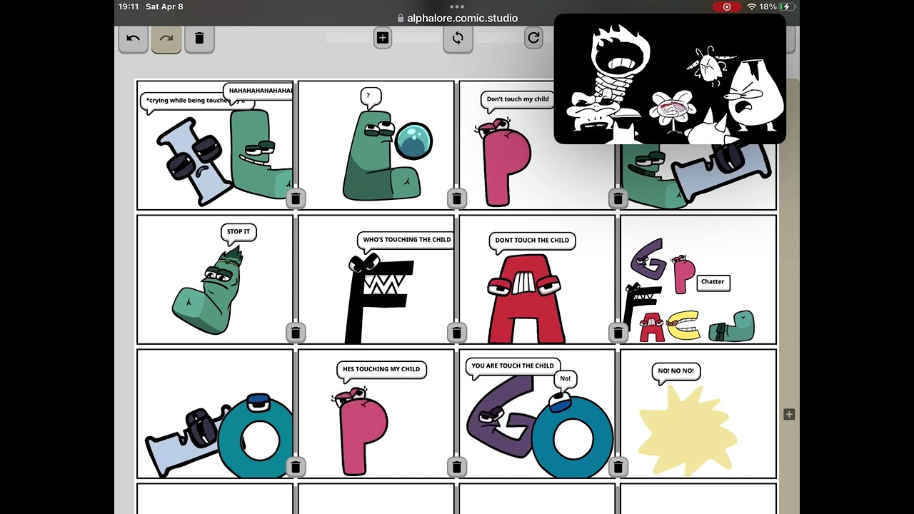 Don’t touch the child alphabet lore but comics studio!