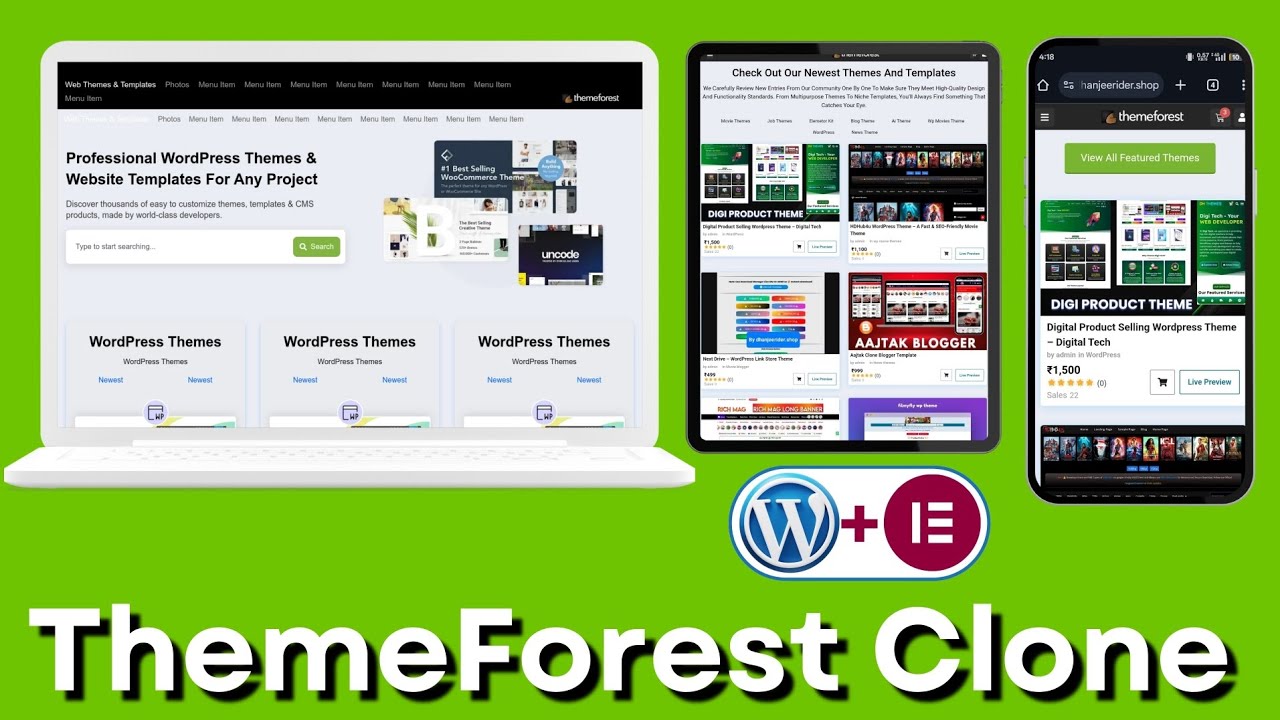 ThemeForest Clone WordPress Theme cusmtization and Setup