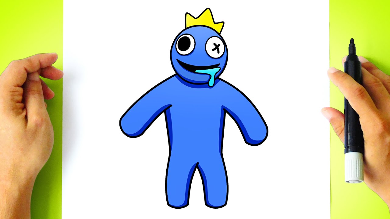 Como DESENHAR o BLUE do RAINBOW FRIENDS ROBLOX - Como DIBUJAR a BLUE de RAINBOW FRIENDS ROBLOX